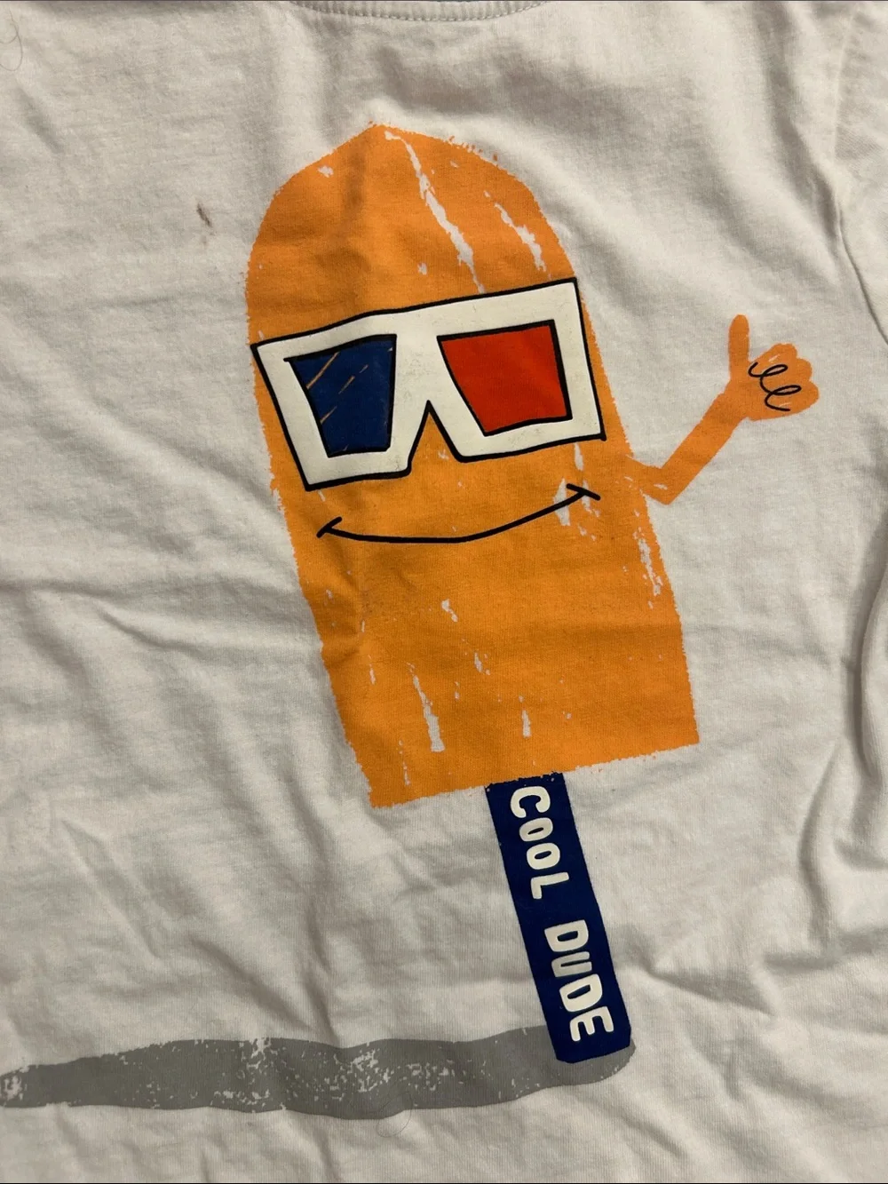 Gymboree White Tee with Orange Popsicle Graphic